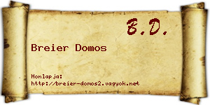 Breier Domos névjegykártya
